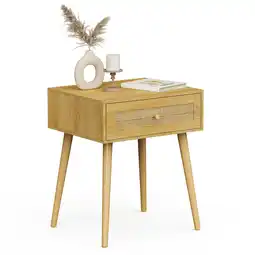 Tesco VonHaus Rattan Bedside Table offer