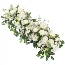 Tesco Living and Home White Rose Wreath Garland for Wedding offer