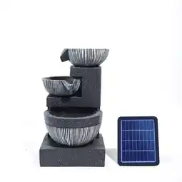 Tesco Living and Home Water Fountain Rockery 3-Tier Bowls Solar Powered offer