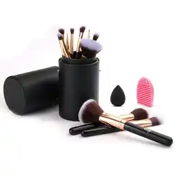 Tesco Living and Home 12 Pcs Travel Makeup Brush Set with Makeup Sponge and Brush Cleaner - Set 01 offer