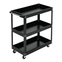 Tesco Living and Home 3-Tier Rolling Tool Cart Storage Organizer - Black offer