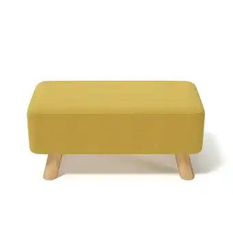 Tesco Living and Home Rectangular Ottoman Footrest with Wood Legs - Yellow offer