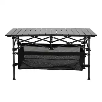 Tesco Living and Home Aluminum Roll-Top Foldable Camp Table with Mesh Shelf offer