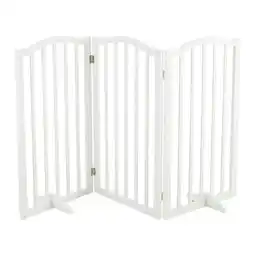 Tesco Living and Home Wooden Foldable Freestanding 3 Panel Pet Gate - White offer