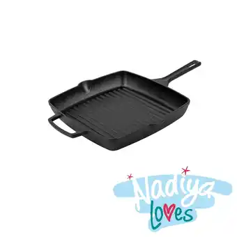 Tesco Prestige Square Grill Pan with Pouring Lips Oven Safe Cast Iron Cookware - 27 cm offer