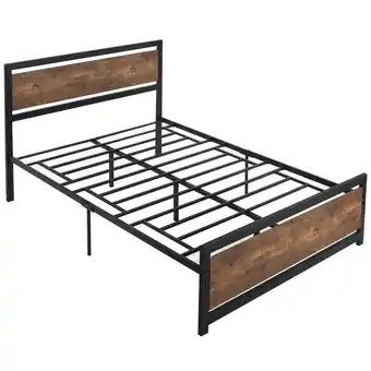 Tesco HOMCOM Double Size Metal Bed Frame w/ Headboard & Footboard offer