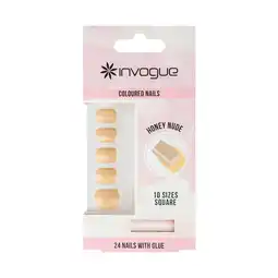 Tesco Invogue Honey Nude Square Nails - Pack of 24 offer