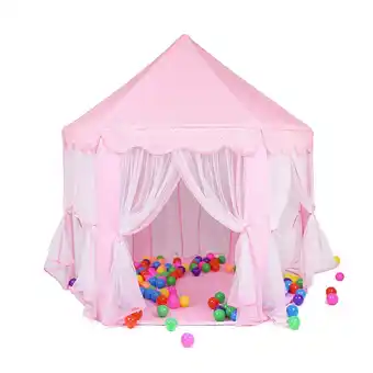 Tesco Living and Home Hexagonal Play House Indoor Tent for Kids - Pink offer