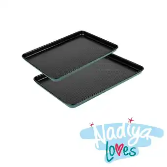 Tesco Prestige Nadiya Oven Tray Set Carbon Steel Rectangular Bakeware - Pack of 2 offer