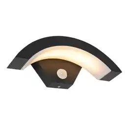 Tesco Living and Home Modern LED Curved Induction Wall Light for Outdoor - Black offer