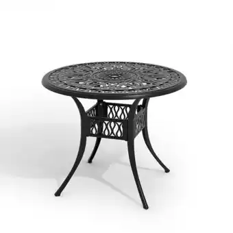 Tesco Living and Home Vintage Round Cast Aluminum Garden Table - Black offer