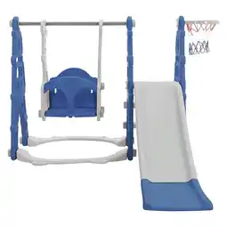 Tesco Living and Home Kids Toddler Swing and Slide Set with Basketball Hoop and Climbing Ladder offer