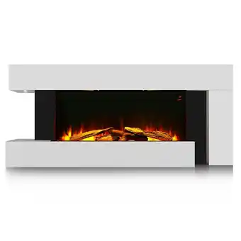 Tesco Living and Home 50 inch 7 Shape Electric Fireplace with Wooden Mantel, Remote Control,2000W offer