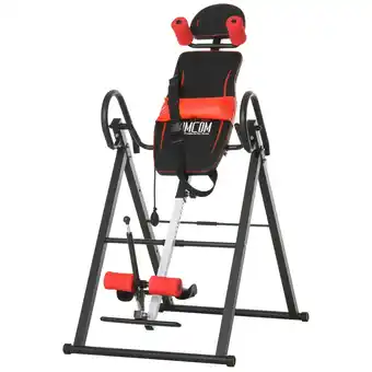 Tesco HOMCOM Adjustable Gravity Inversion Table with Safety Belt, Red offer