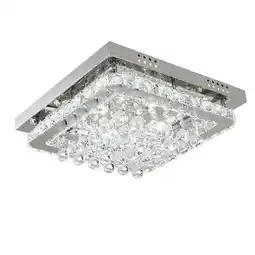 Tesco Living and Home Crystal LED Flush Mount Ceiling Light Fixture offer