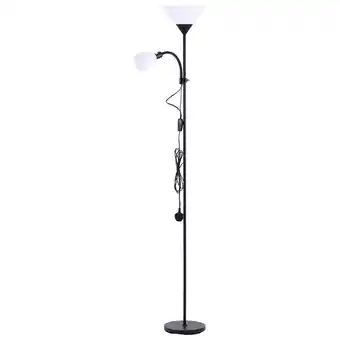 Tesco Living and Home Modern 2 Head Standing Floor Lamp - Black offer