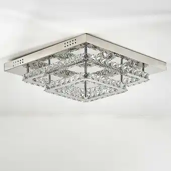 Tesco Living and Home Square Large-size Glamourous Crystal LED Ceiling Light offer