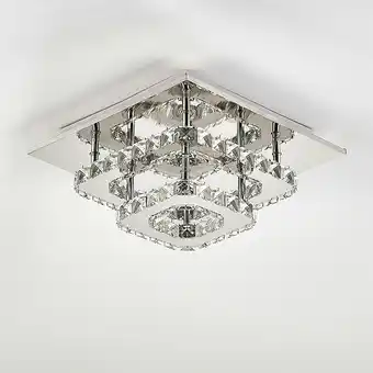 Tesco Living and Home Contemporary Crystal LED Ceiling Light Fixture with Double-Tier Design offer