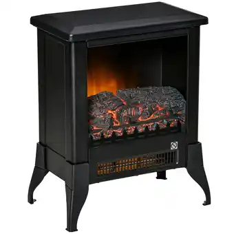 Tesco HOMCOM Electric Fireplace Stove, Freestanding Fireplace Heater offer