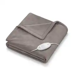 Tesco Beurer HD75T Cosy Heated Snuggie Throw Taupe offer