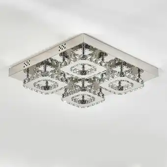 Tesco Living and Home Square Glamorous Crystal LED Ceiling Lighting offer