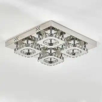 Tesco Living and Home Square Large-size Glamourous Crystal LED Ceiling Light offer