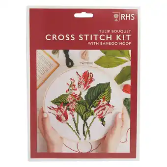 Tesco RHS Cross Stitch Kit, Multicoloured, 8, Tulip Bouquet offer