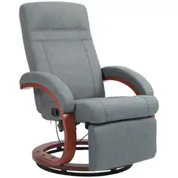 Tesco HOMCOM Manual Recliner Swivel Reclining Chair with Footrest Grey offer