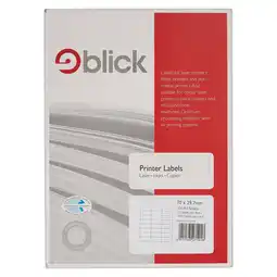 Tesco Blick 30Up, 70mm x 29.7mm, Rectangular, White, 3000 Labels offer