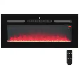 Tesco HOMCOM 102cm Electric Fireplace Recessed and Wall Mounted offer