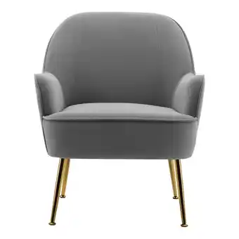 Tesco Living and Home Contemporary Upholstered Armchair with Gold-Plated Feet - Grey offer