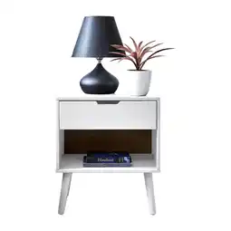 Tesco Furniturebox Alma White Modern Bedside Table offer