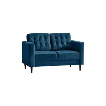 Tesco Furniturebox Jolene 2 Seater Navy Blue Velvet Sofa offer