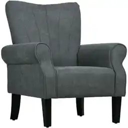 Tesco HOMCOM Armchair, Upholstered Modern Accent Chair with Wood Legs, Grey offer