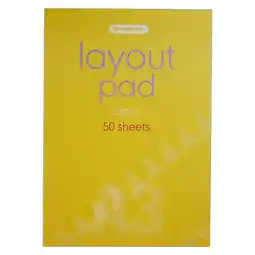 Tesco Stephens Layout Pad 50gsm, 50 Sheets, White, A3 offer