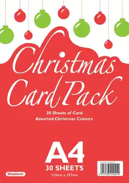 Tesco Stephens Card Christmas 30 Sheets, Christmas, A4 offer