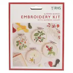 Tesco RHS Embroidery Hoop Decoration Kit, Pack Of 4, Summer Berries offer