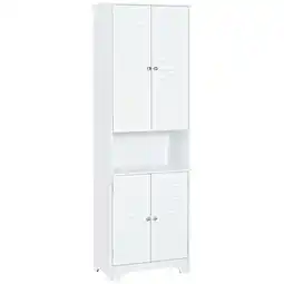 Tesco HOMCOM 183x60cm Tall Freestanding Bathroom Cabinet Retro offer