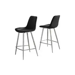 Tesco Furniturebox Pesaro Bar Chair Black Velvet Silver Legs x 2 offer