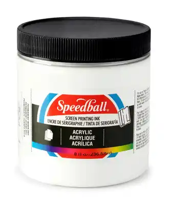 Tesco Speedball Acrylic Screen Printing Ink, White, 8oz offer