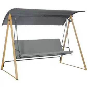 Tesco Outsunny Garden Swing Bench with Adjustable Canopy and Cushioned Seat offer