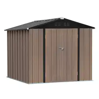 Tesco Living and Home Galvanized Steel Lockable Apex Shed - Brown 228 x 181 x 194cm offer