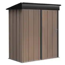 Tesco Living and Home Garden Storage Shed with Lockable Door - Brown 154.5 x 94 x 181cm offer