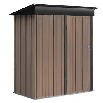 Tesco Living and Home Garden Storage Shed with Lockable Door - Brown 154.5 x 94 x 181cm offer