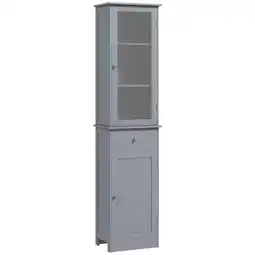 Tesco kleankin Storage Cabinet Organizer Tower with Shelves & Drawer, Grey offer