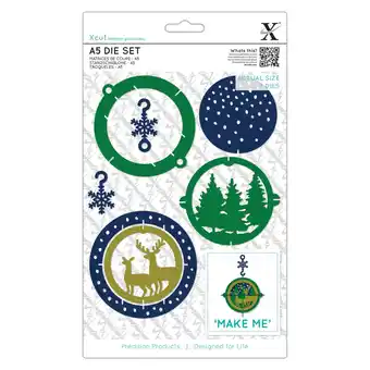 Tesco Xcut Dies (7pcs) - Winter Woodland Bauble, Silver, A5 offer