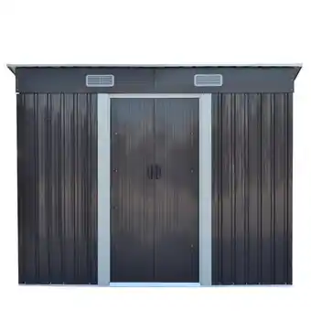 Tesco Living and Home Garden Storage Pent Shed - Black - 238 x 131 x 181cm offer