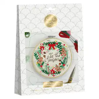 Tesco Sew & So On Embroidery Kit, Christmas Wreath, Multicoloured, 8 offer