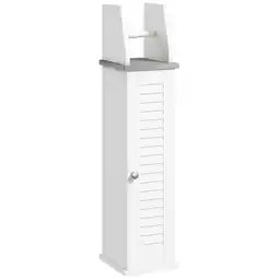 Tesco kleankin Slim Toilet Roll Storage Unit with Cupboard and Shelf offer