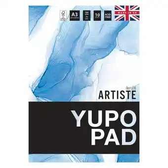 Tesco Artiste YUPO Pad, White, A3, 100gsm 10 Sheets offer